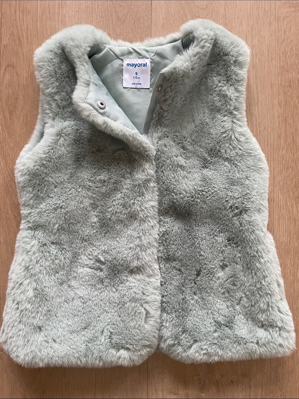 Mayoral Girls' Faux Fur Vest in Sage Green